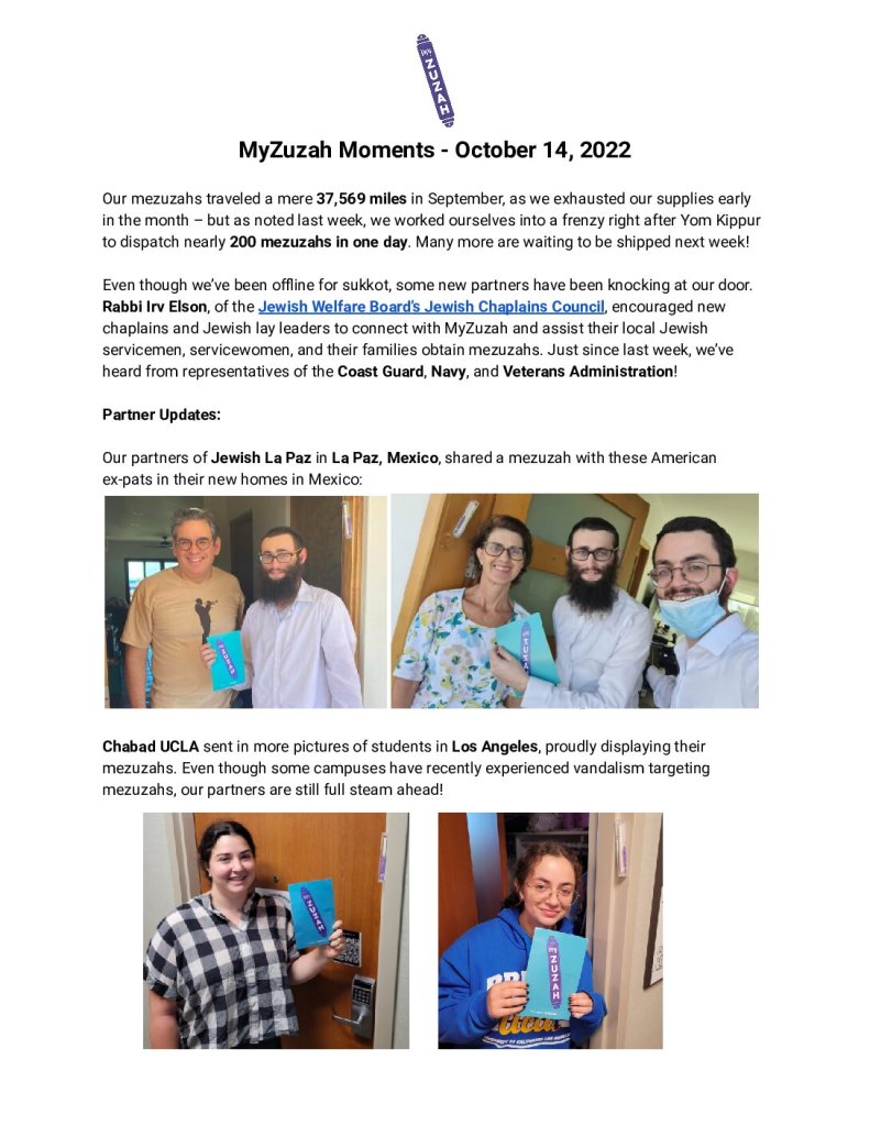 thumbnail of MyZuzah Moments – October 14, 2022